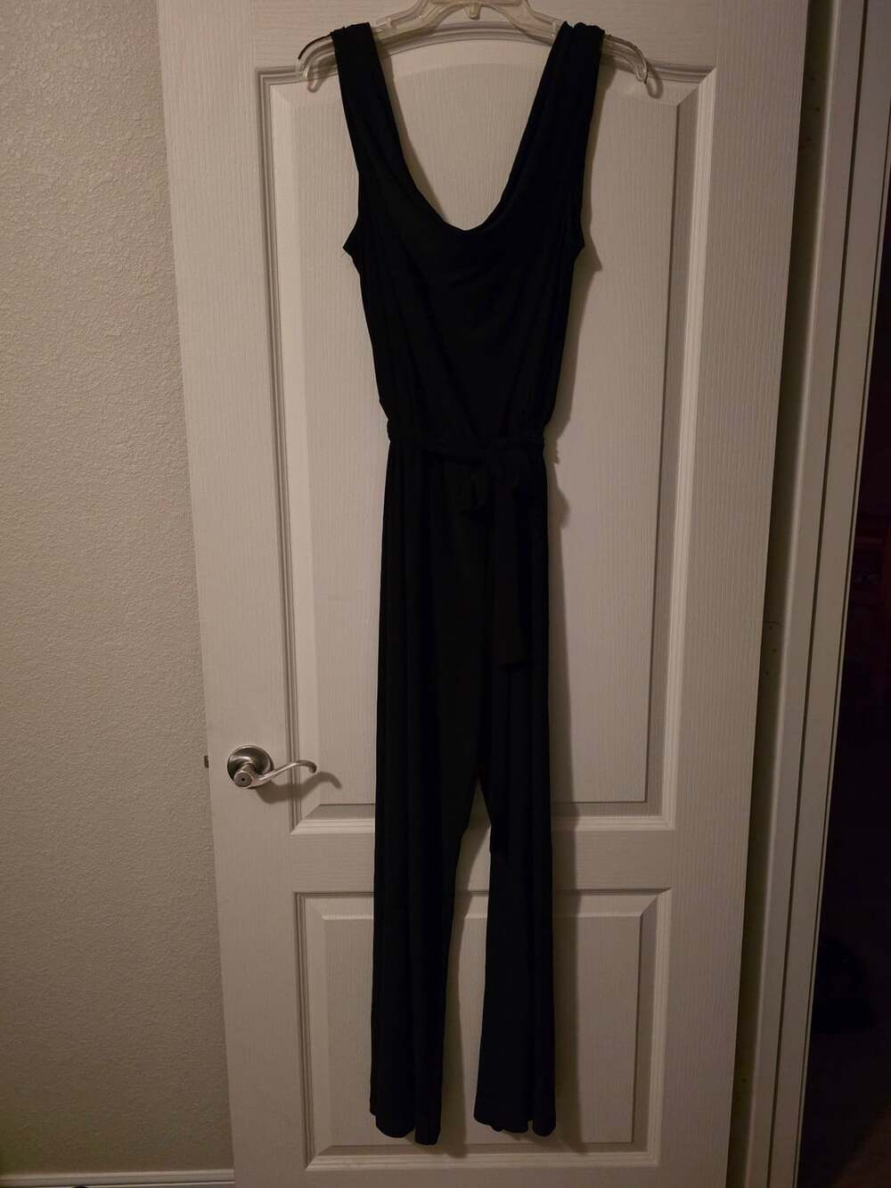 Tiana B. Black Jumpsuit Size 1X Cowl Neck Belted Sleeveless